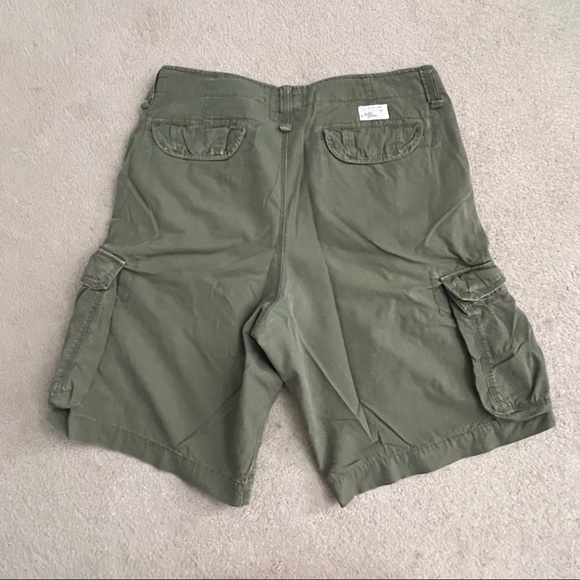Vintage 1990s Polo Jeans Company 1967 Military Green Paratrooper Cargo Shorts - Picture 3 of 10
